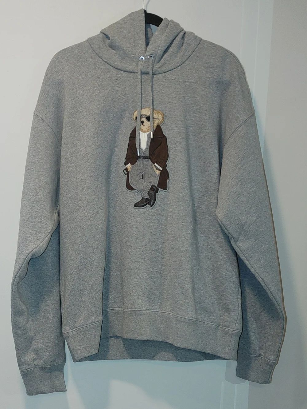 Ralph Lauren Purple Label Felpa Bear Appliqué Cotton & Cashmere Hoodie Size Larg - Picture 4 of 16
